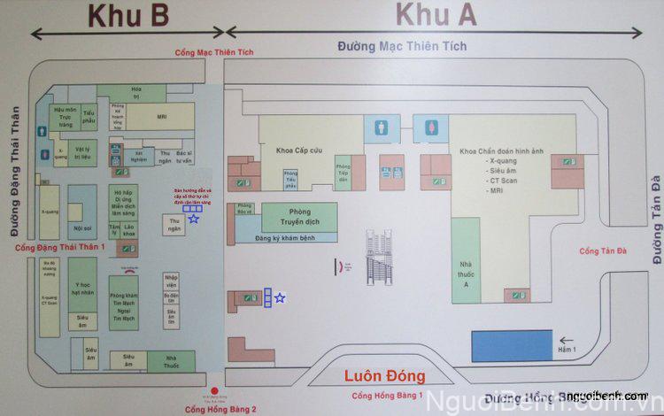 Sơ đồ khu khám bệnh của bệnh viện đại học y dược TPHCM